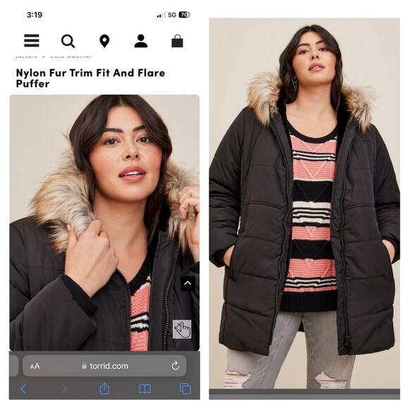 Torrid puffer w fur hood - Picture 10 of 10